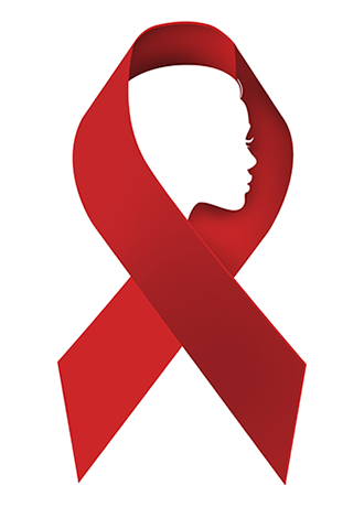 Red Ribbon with silhouette